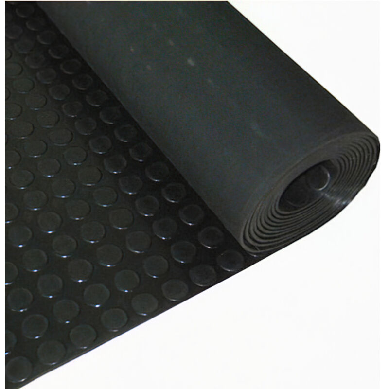 foto del prodotto pavimento in gomma cerchi 1,20x10 metri 3 mm. colore nero spessore
