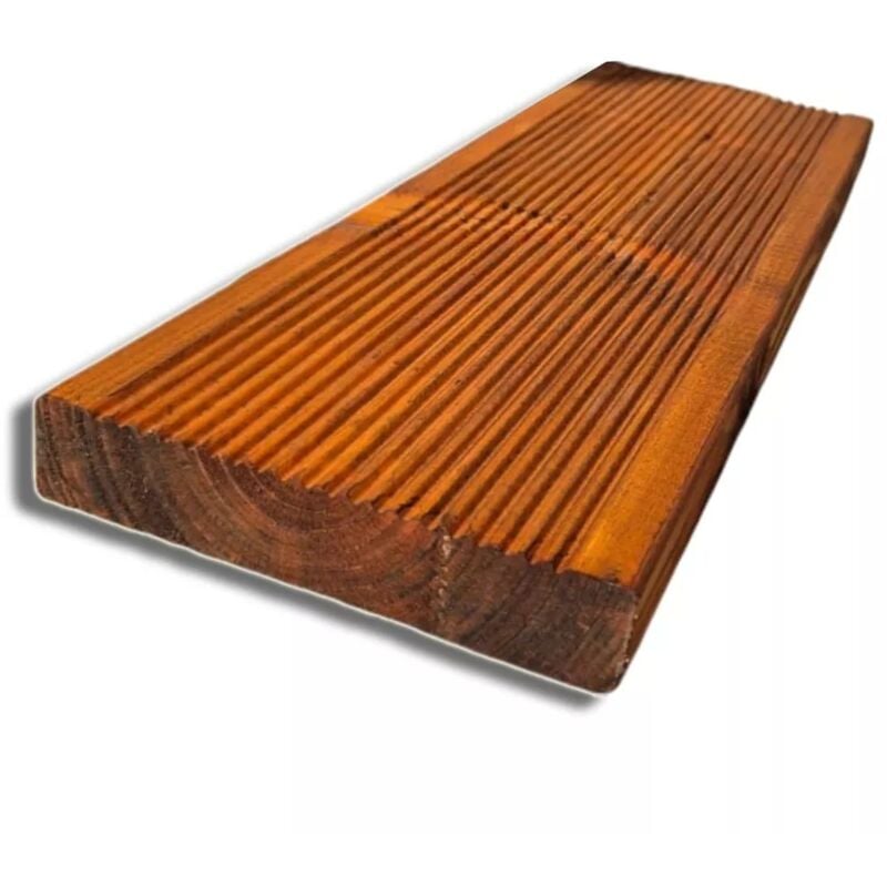 foto del prodotto pavimento in legno antiscivolo da 14,5x2,7 cm, 5pz da 200 cm, colore noce medio