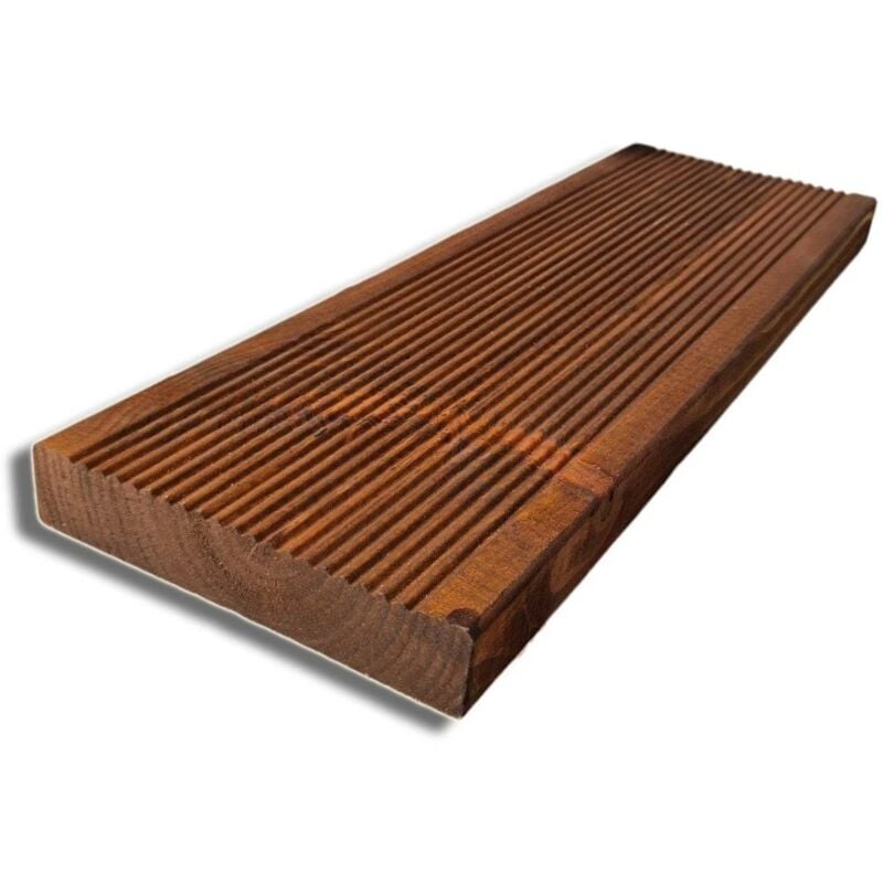 foto del prodotto pavimento in legno antiscivolo da 14,5x2,7 cm, 5pz da 200 cm, colore teak