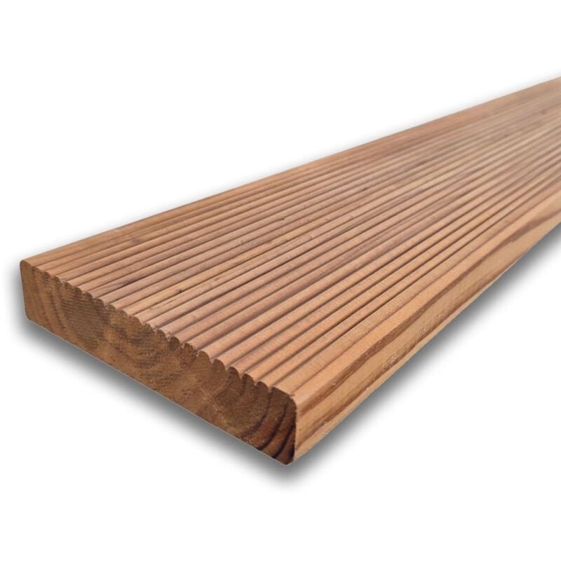 foto del prodotto pavimento in legno termotrattato da esterno 100 cm, sezione 11,7x2,5 cm