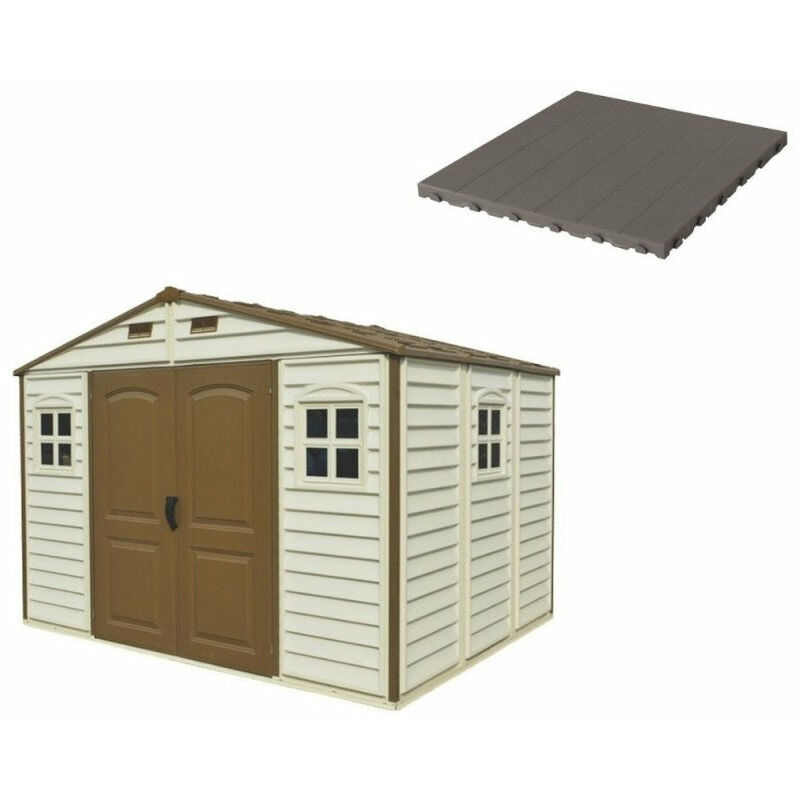 foto del prodotto pavimento per casetta box da giardino 325x240x233 cm in plastica grigio
