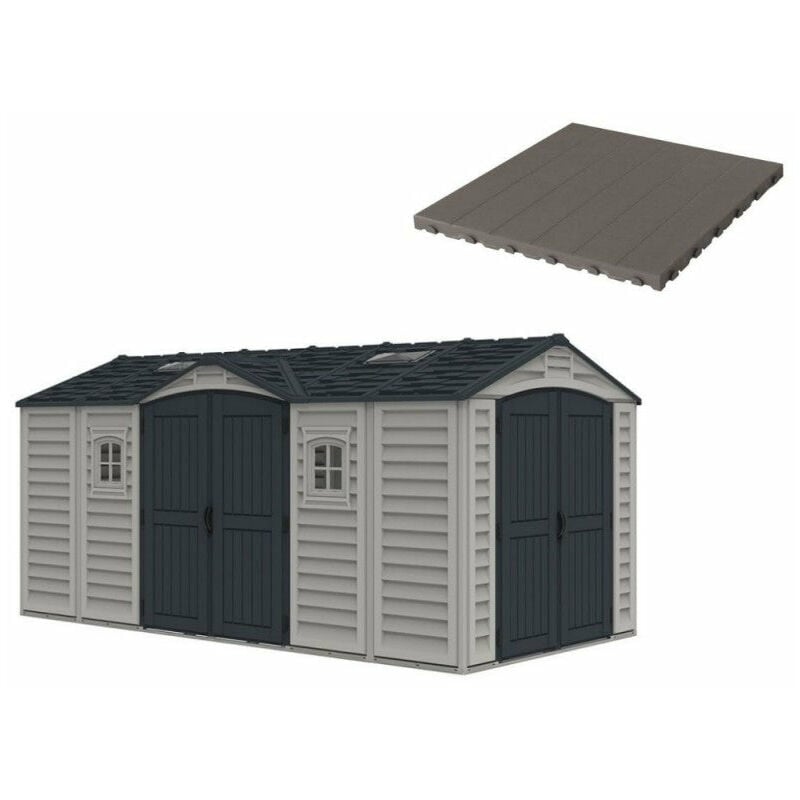 foto del prodotto pavimento per casetta box da giardino 476x246x235 cm in plastica grigio