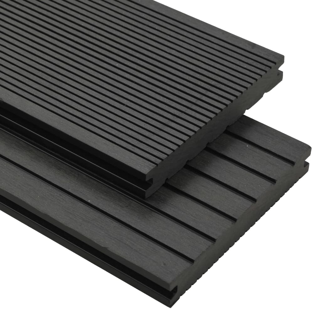 foto del prodotto pavimento per esterni in wpc pieno accessori 16 m 2,2 m nero