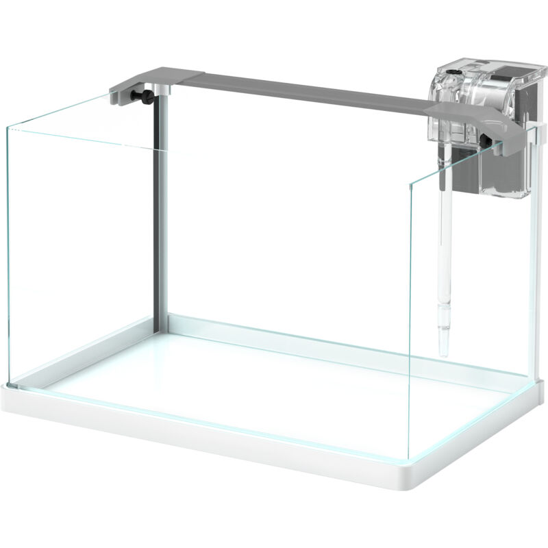 foto del prodotto pawhut acquario in vetro con luci led da 20l, filtro e pompa d acqua 38x26x27cm