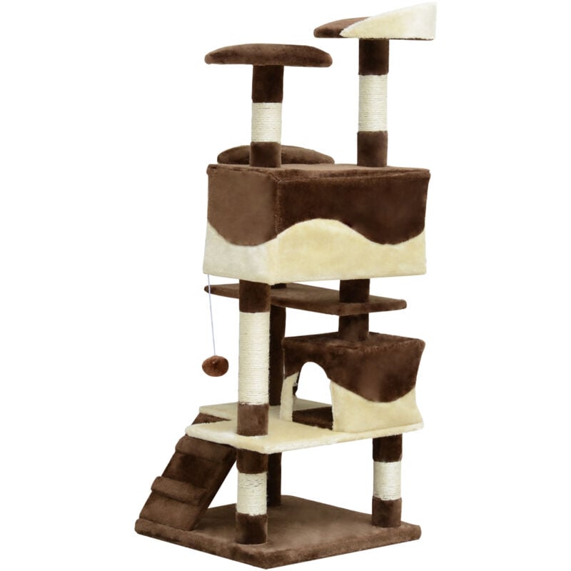 foto del prodotto pawhut albero tiragraffi per gatti in peluche e sisal con cucce