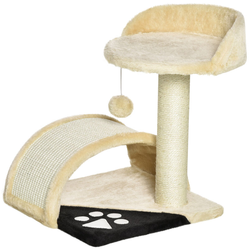foto del prodotto pawhut albero tiragraffi per gatti per gioco e relax, 35.5x37x46 cm