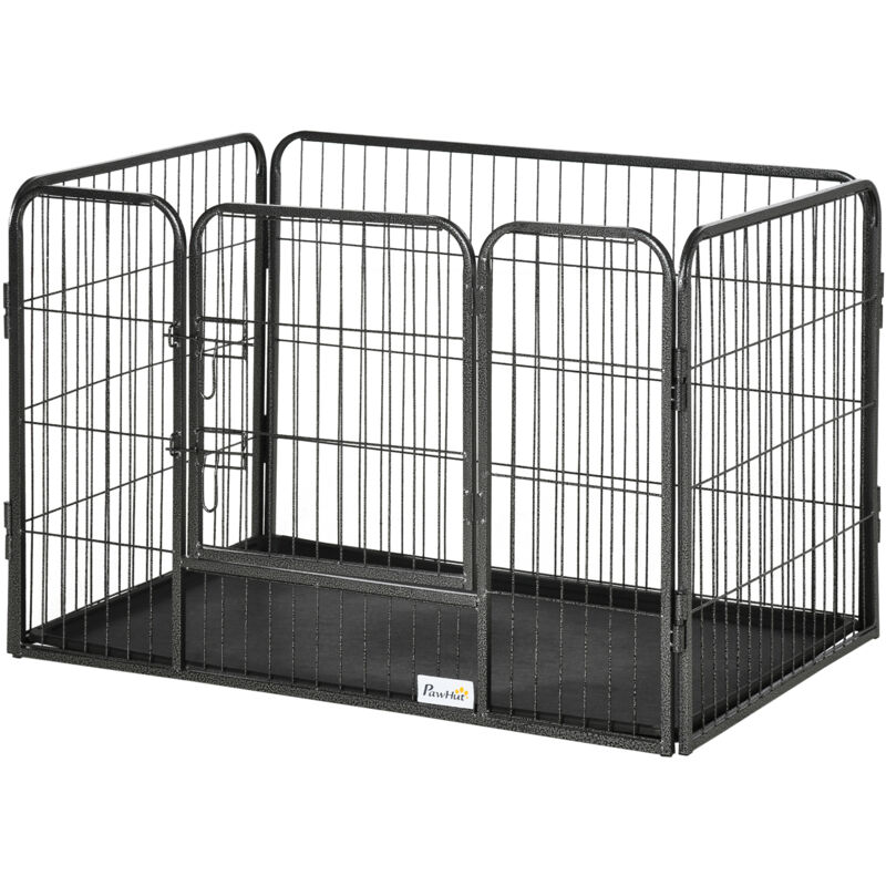 foto del prodotto pawhut box per cani recinzione in metallo per animali con 4 pannelli