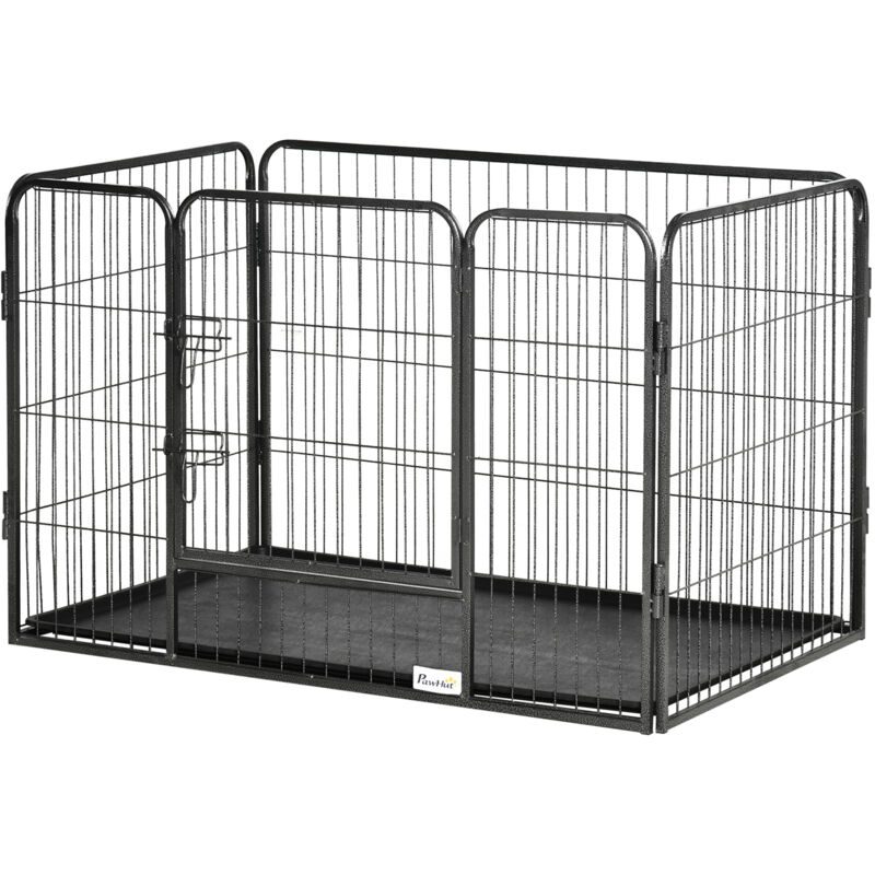 foto del prodotto pawhut box per cani recinzione in metallo per animali con 4 pannelli