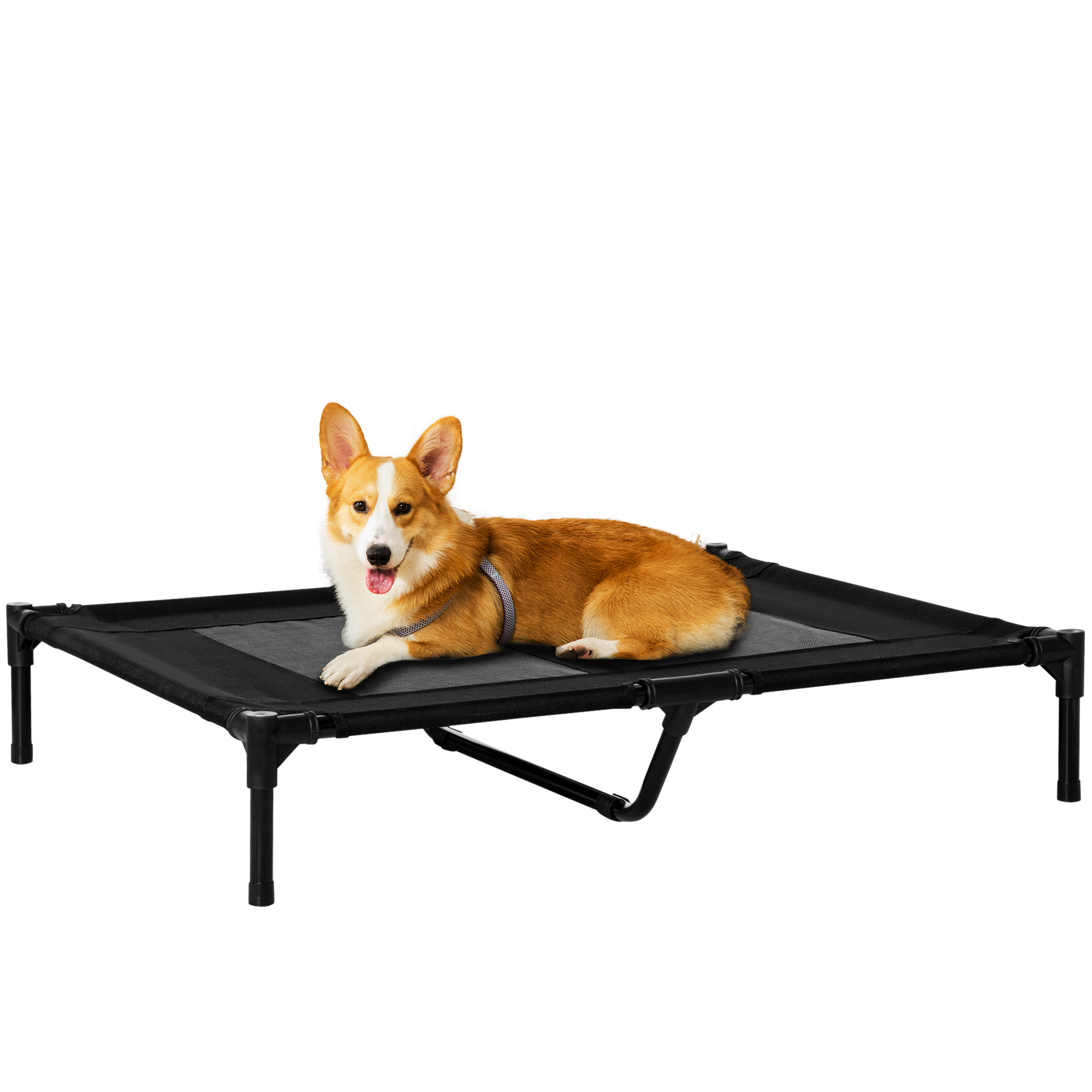 foto del prodotto pawhut brandina per cani grandi in metallo e tessuto oxford con borsa di trasporto, 92x76x18cm, nero aosom