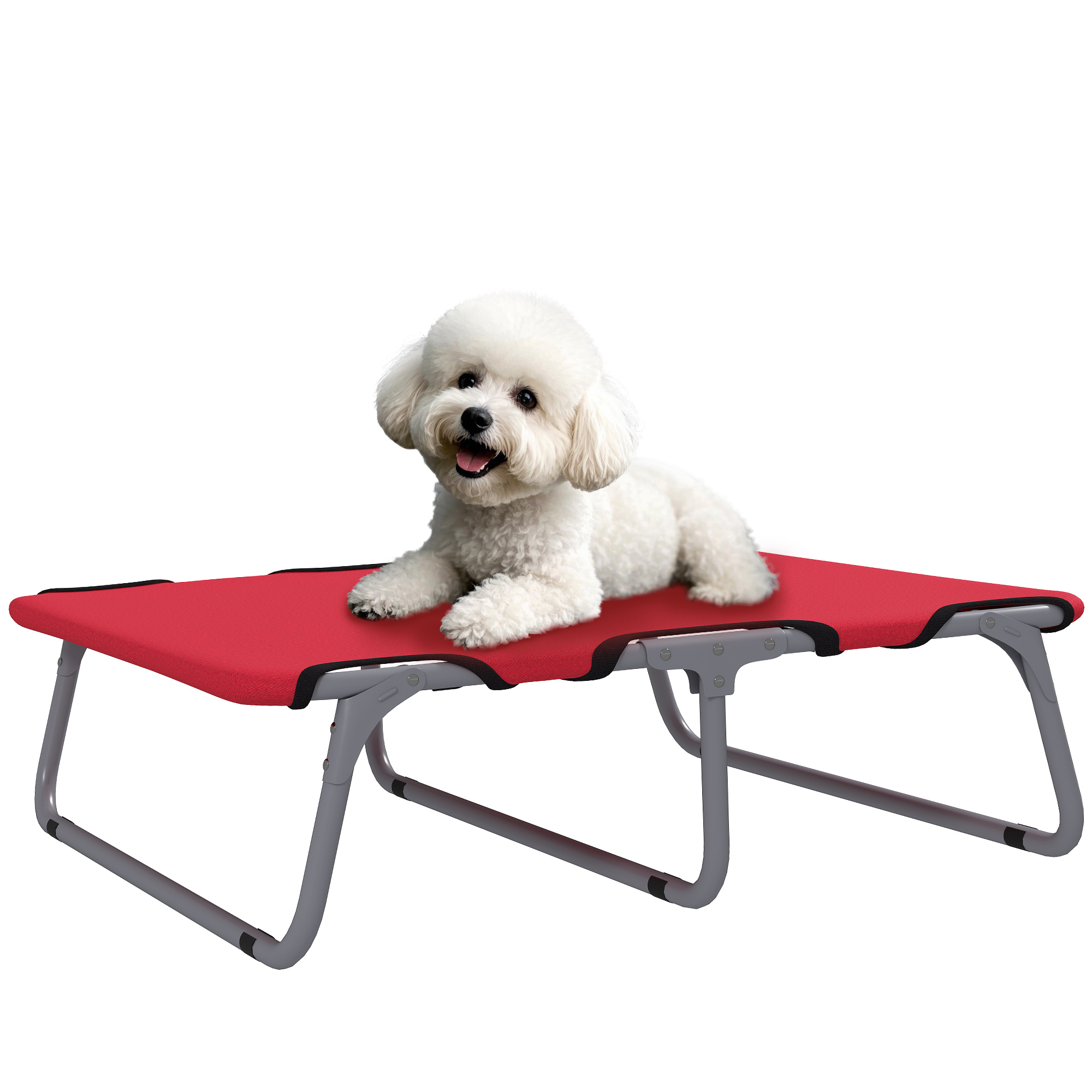 foto del prodotto pawhut brandina per cani piccoli pieghevole per interno ed esterno, metallo e tessuto oxford, 71x58x20 cm, rosso
