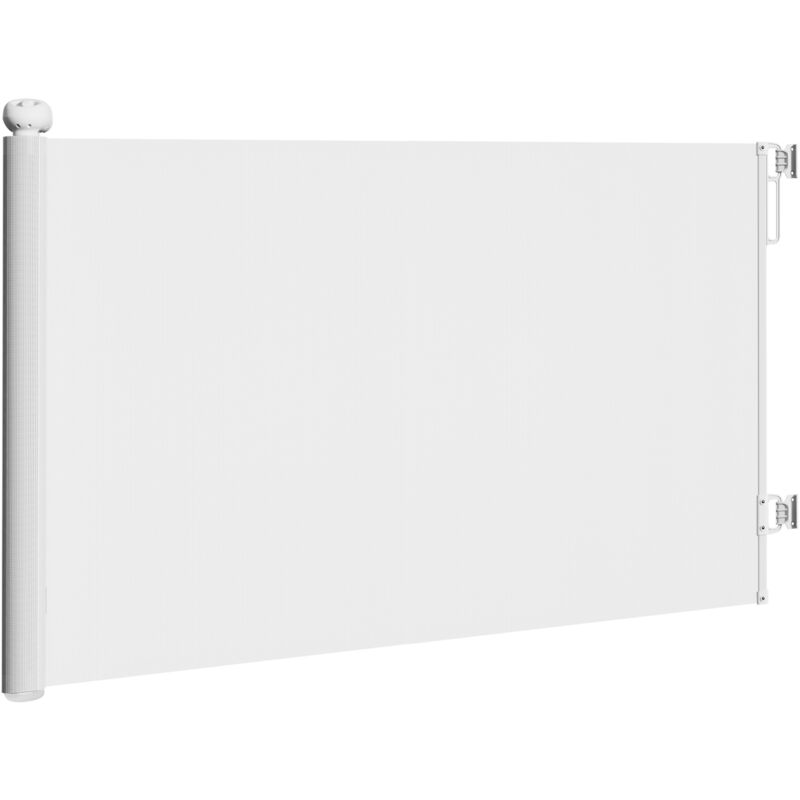 foto del prodotto pawhut cancelletto per cani estensibile 0 140x86.5cm blocco automatico bianco