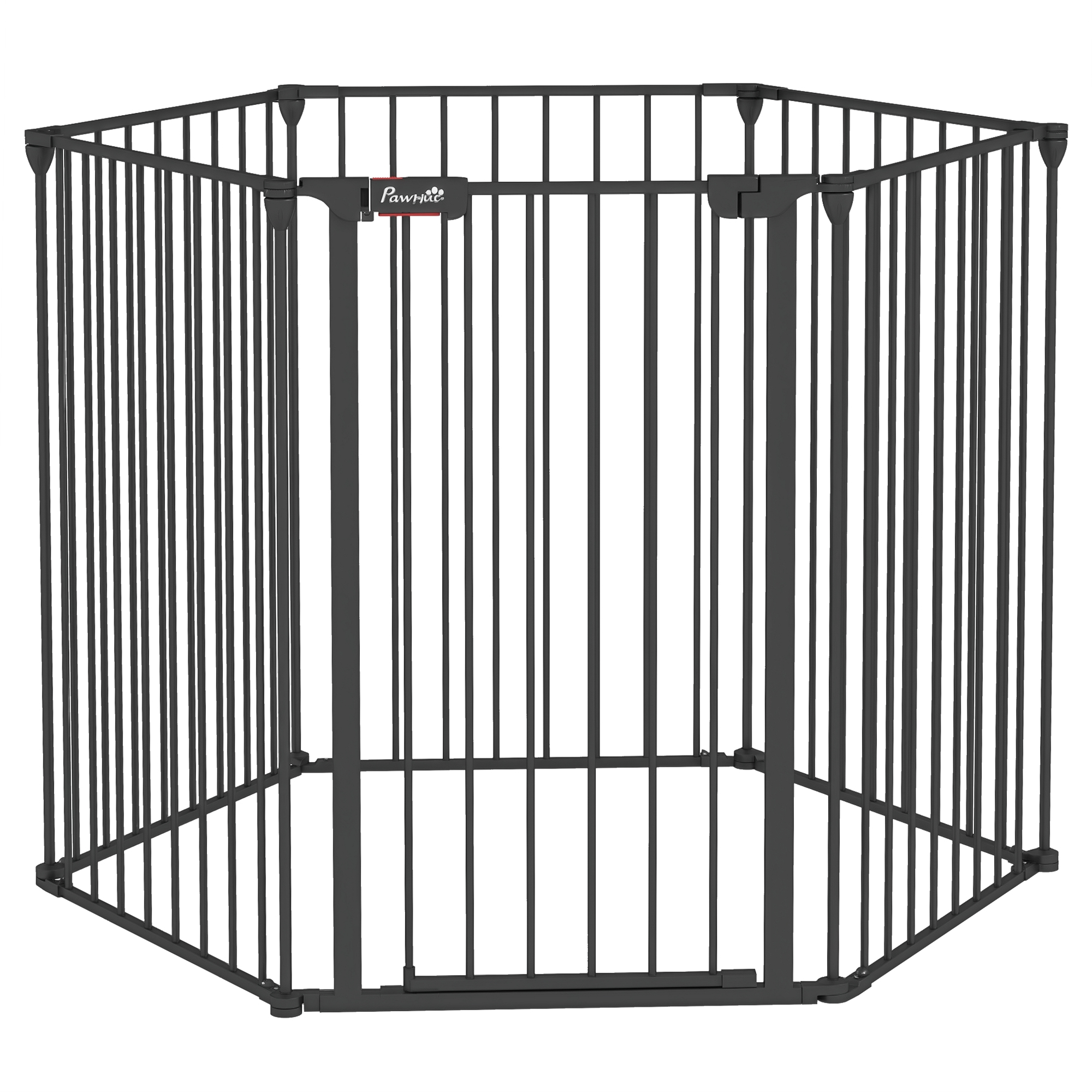 foto del prodotto pawhut cancellino per cani taglia media pieghevole e modulabile in metallo e plastica, 123x102x90 cm, nero aosom