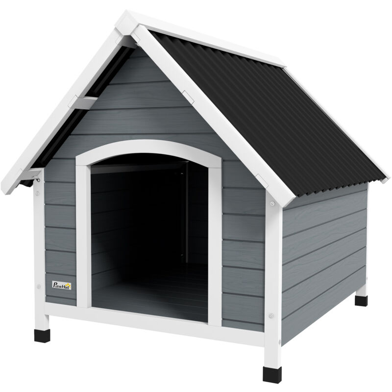 foto del prodotto pawhut casetta per cani grandi con pavimento rimovibile in legno 84x99x87cm