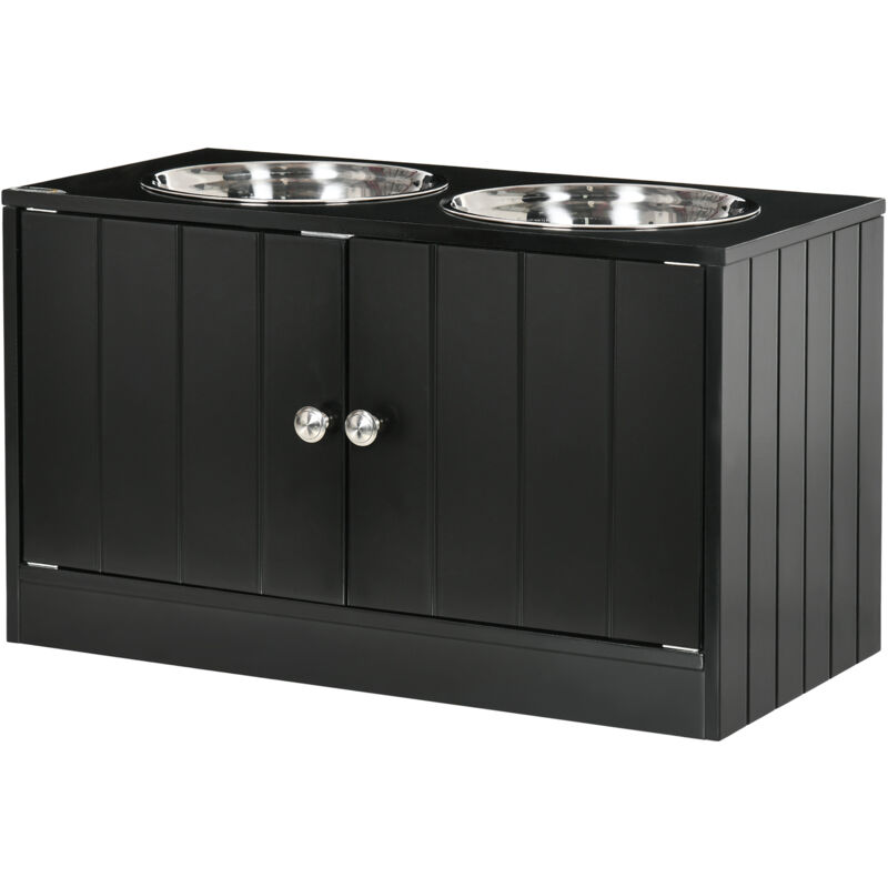 foto del prodotto pawhut ciotole per cani rialzate rimovibili in acciaio inox con vano contenitore