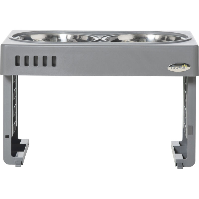 foto del prodotto pawhut ciotole per cani taglia s, m e l da 1.2l grigio e argento