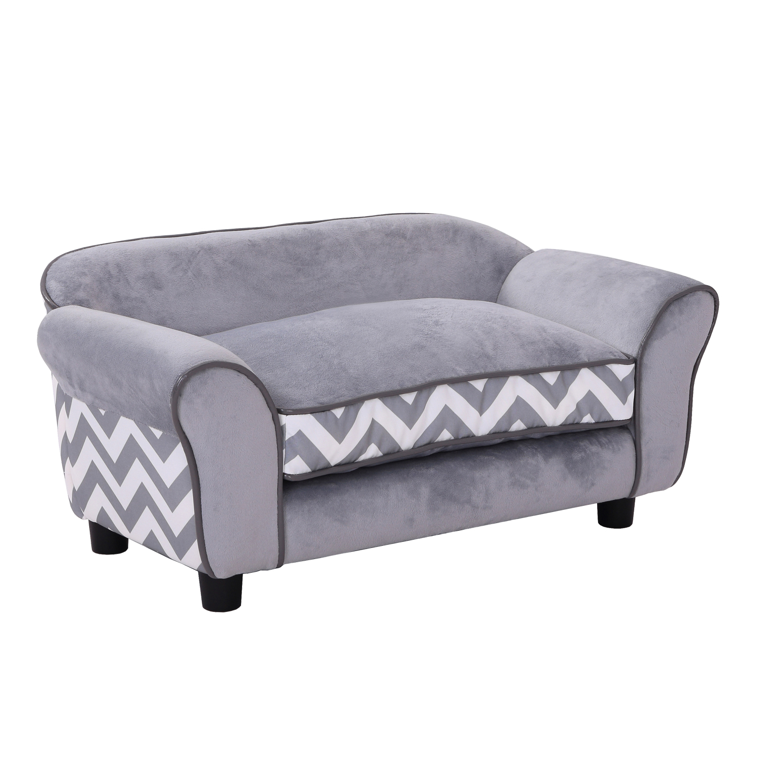 foto del prodotto pawhut cuccia per cani/gatti cuccia divanetto morbido interno con cuscino per animali domestici,grigio,3.5x41x33cm aosom