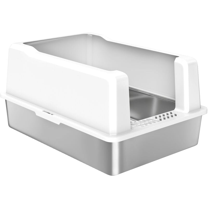 foto del prodotto pawhut lettiera per gatti impermeabile con pareti rialzate, vassoio e paletta, in abs, 71x50.8x35.5 cm, bianco aosom italy