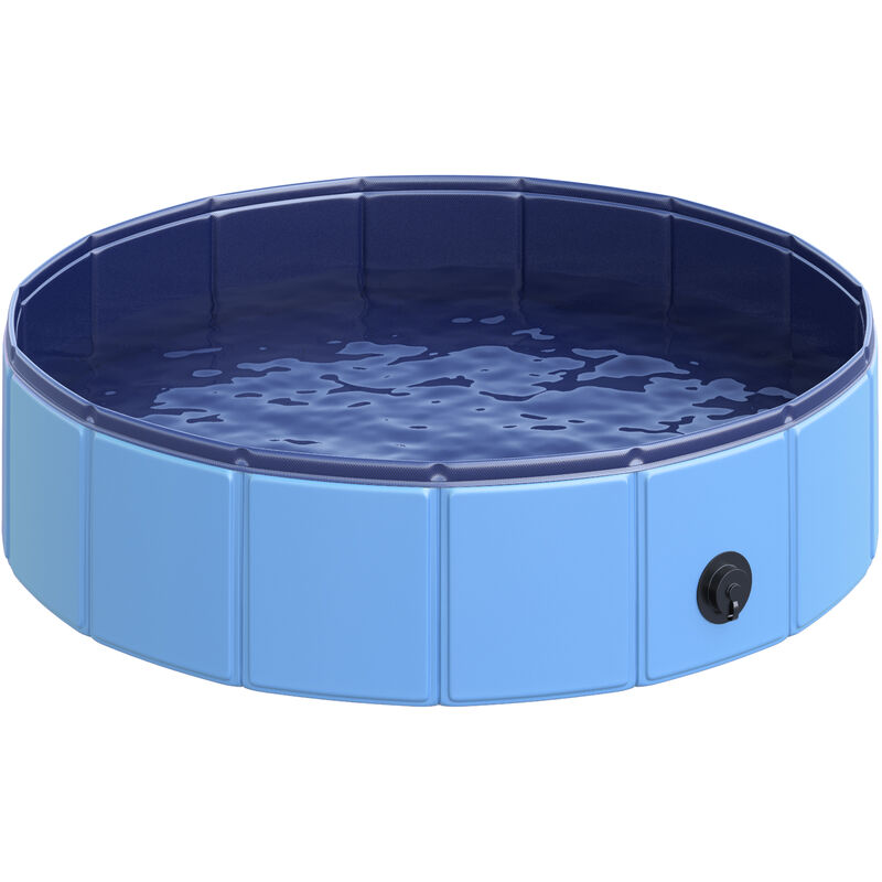 foto del prodotto pawhut piscina pieghevole per cani in plastica con bordo stabile