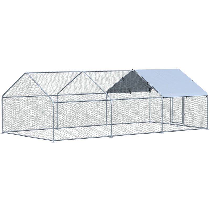 foto del prodotto pawhut pollaio per galline da esterno con copertura in tessuto impermeabile