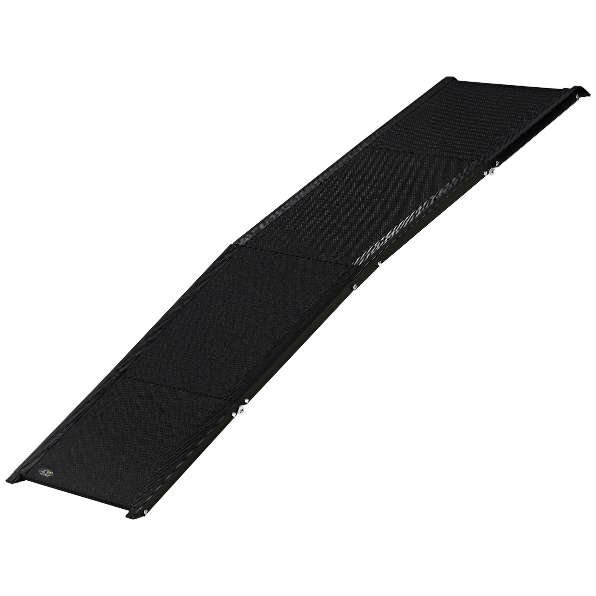 foto del prodotto pawhut rampa per cani pieghevole con superficie antiscivolo in mdf e alluminio, 158x43.5x2.5 cm, nero aosom