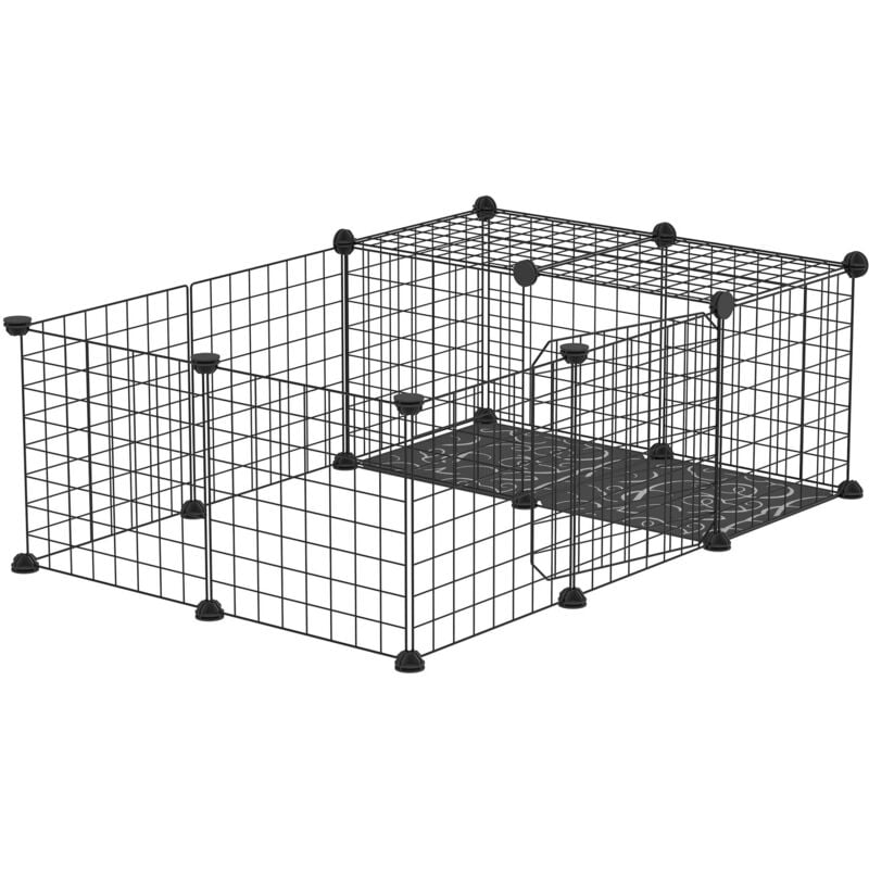 foto del prodotto pawhut recinto modulabile per conigli, porcellini d india e roditori