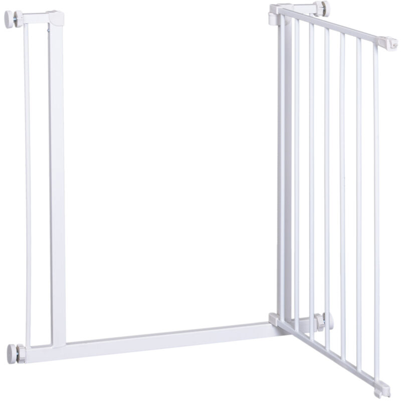 foto del prodotto pawhut set 2 cancelletti per cani allungabili montaggio a pressione 76 82x76cm
