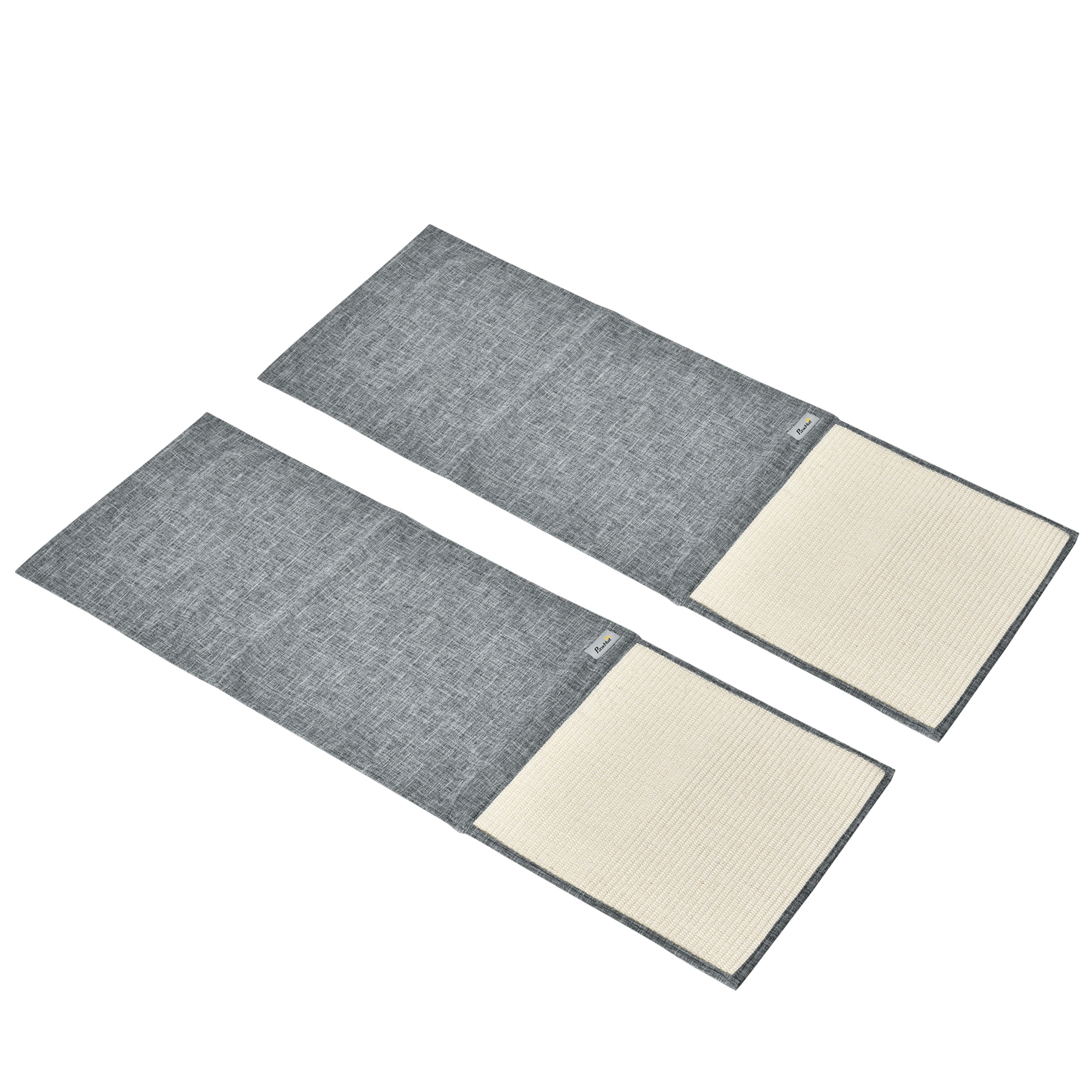 foto del prodotto pawhut set 2 tiragraffi per gatti da divano, tappetini tiragraffi in sisal e poliestere, 130x45cm, grigio aosom