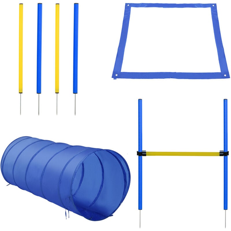 foto del prodotto pawhut set agility dog per addestramento cani con tunnel slalom