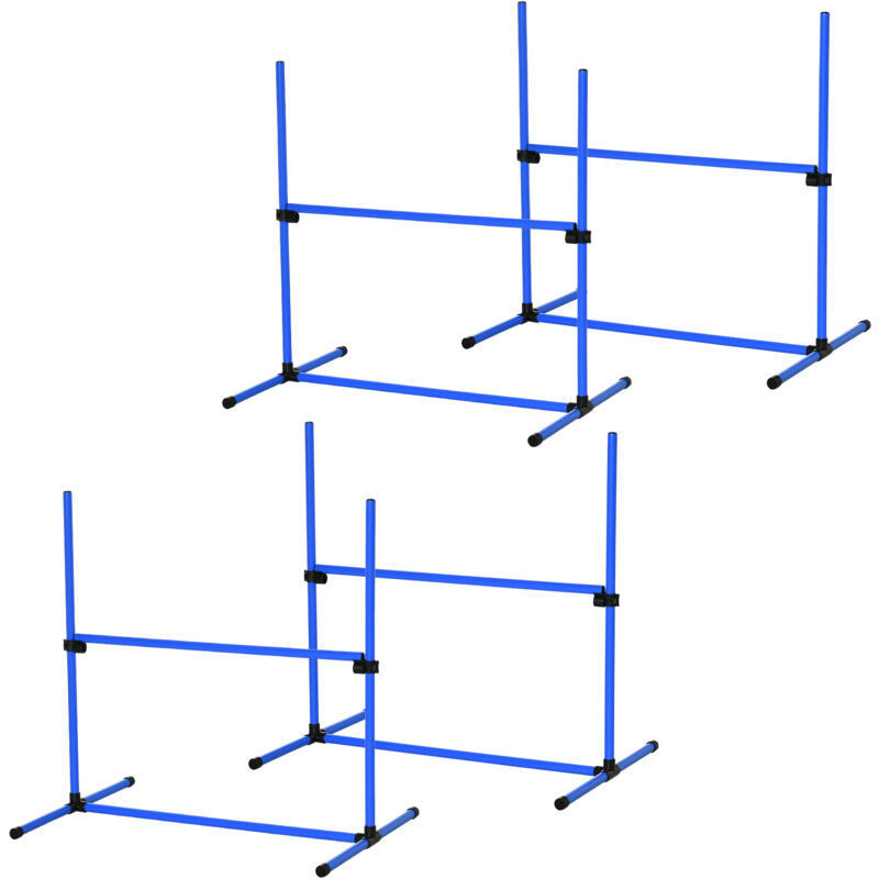 foto del prodotto pawhut set di 4 ostacoli agility dog per addestramento cani , blu