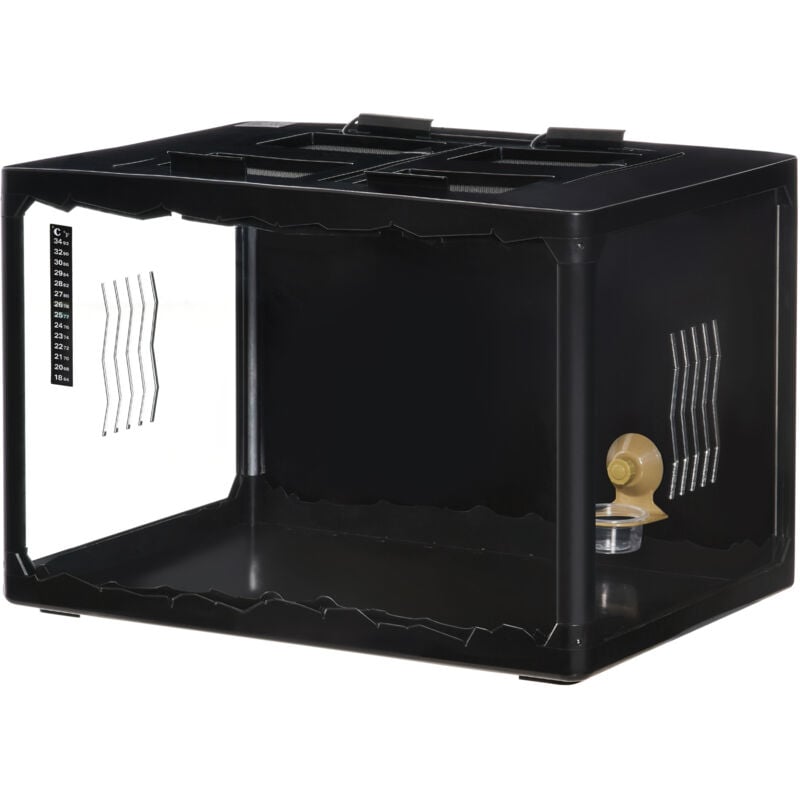 foto del prodotto pawhut terrario per tartarughe di terra, 60x40x40.5cm, nero