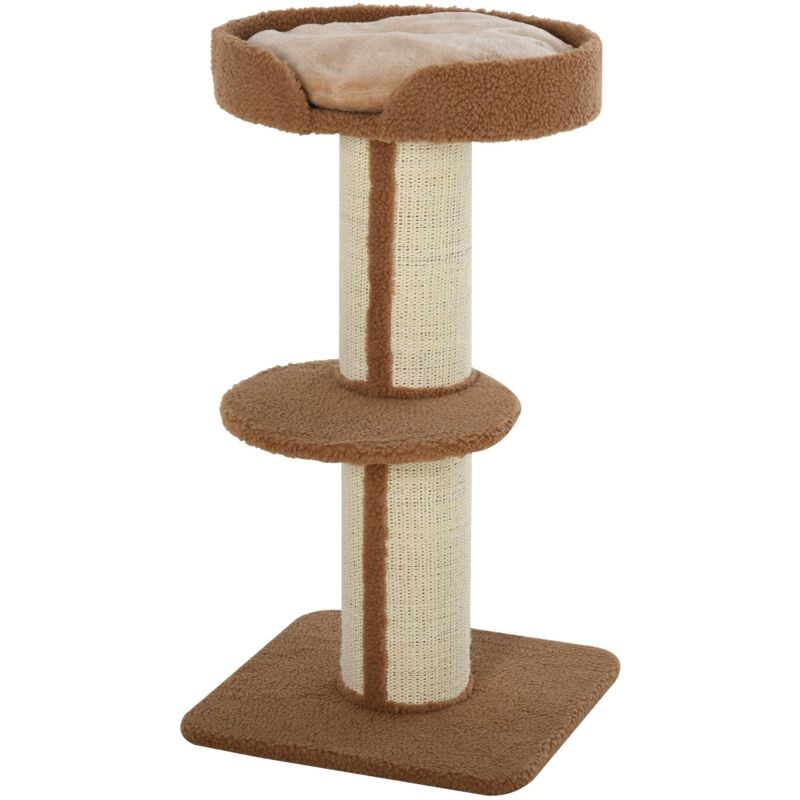 foto del prodotto pawhut tiragraffi ad albero per gatti con cuccia, 45x45x91cm