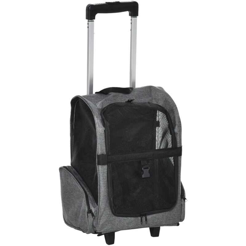foto del prodotto pawhut trasportino zaino 2 in 1 per cani e gatti con tasche laterali