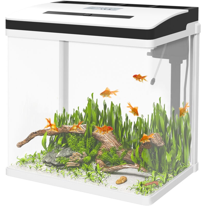 foto del prodotto pawhut vasca per pesci 28l a led con pompa silenziosa in vetro e abs