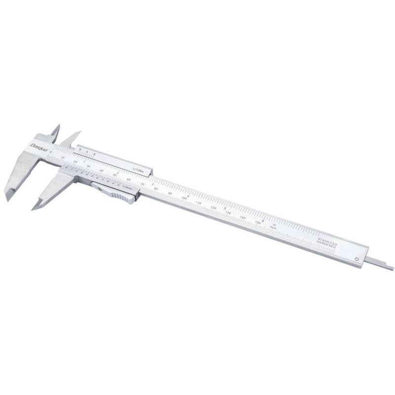 foto del prodotto pce dasqua 1801 0810 calibro a corsoio monoblocco con morsetto per pollice 150 mm acciaio inox 1 pz.