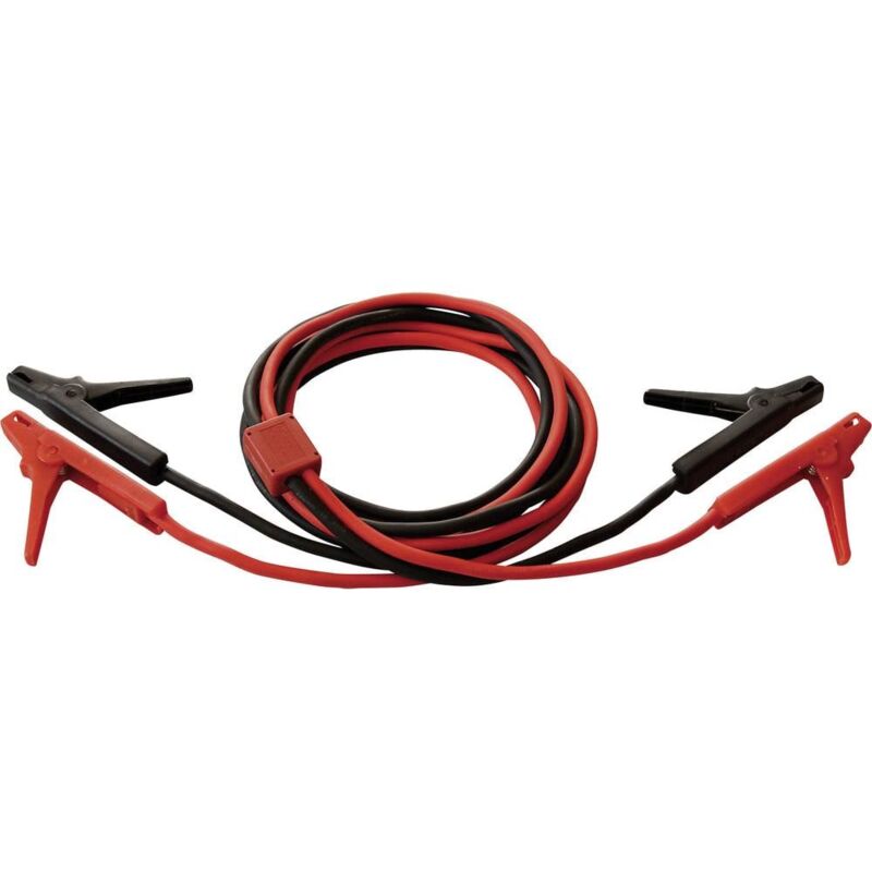 foto del prodotto pce set sks16 cavi batteria per avviamento d emergenza 16 mm rame 3.00 m con pinze di plastica, con circuito di protezion