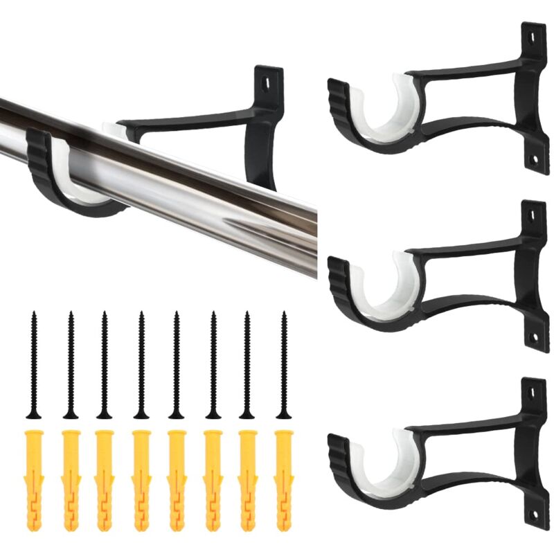 foto del prodotto pcs aluminum alloy curtain rod holder 11 8cm rustproof curtain pole bracket drapery rod brackets with screws and expansion tube for living room study
