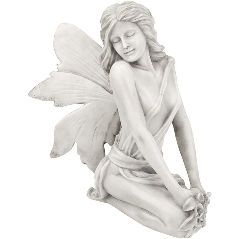 foto del prodotto pd1549 scultura di fate il giardino incantato, colleen, off bianco design toscano