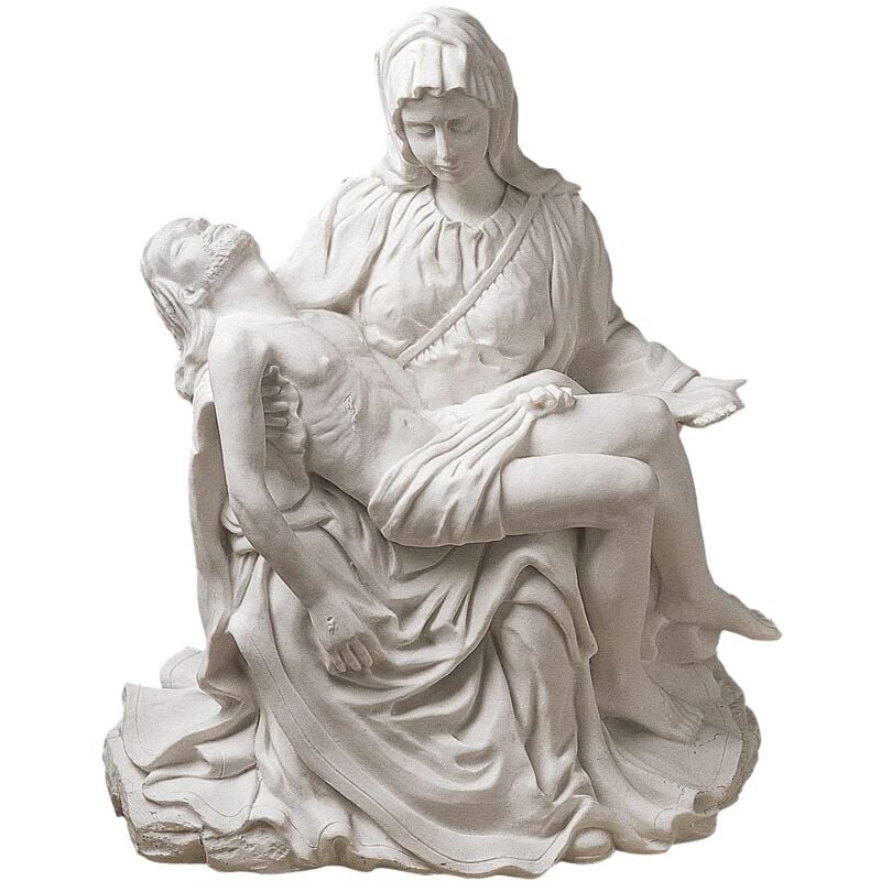 foto del prodotto pd1903 statua in marmo sintetico la piet , grande, bianco design toscano