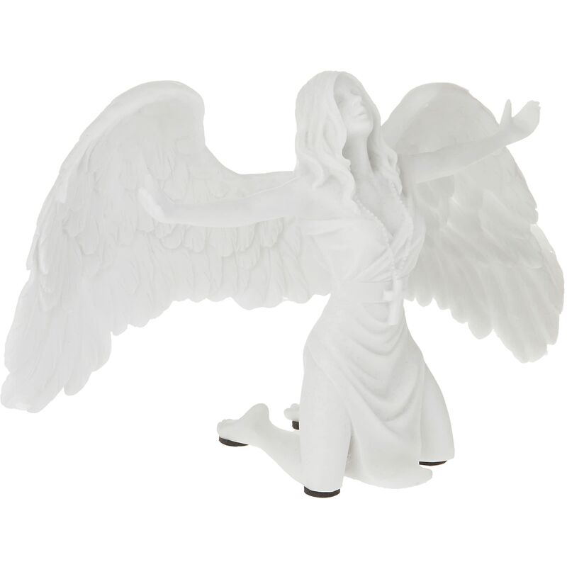 foto del prodotto pd2704 statua di angelo in marmo sintetico preghiera per la pace, off bianco design toscano