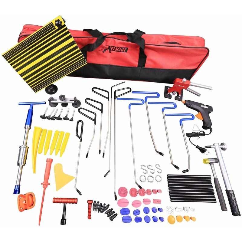 foto del prodotto pdr2 rimozione indolore delle ammaccature, kit completo di 86 pezzi, attrezzo per la riparazione di carrozzeria e pannelli di carrozzeria varan