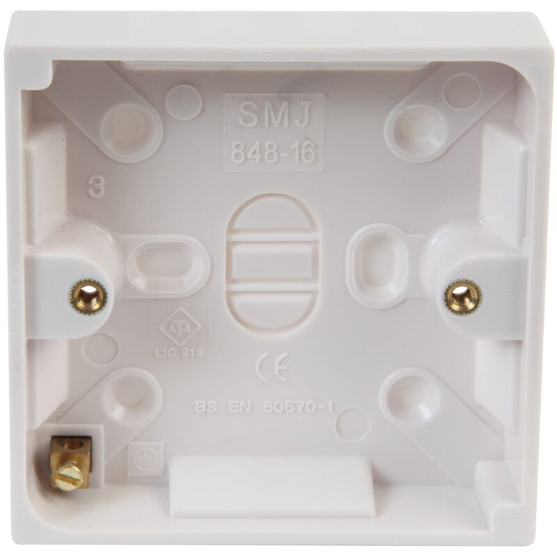 foto del prodotto pe01009 scatola per pattress a montaggio superficiale, 16 mm, colore bianco pro elec