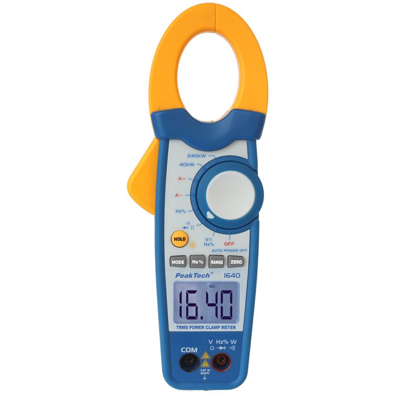 foto del prodotto peak tech true rms di potenza pinza amperometrica multimetro 1000 a 240 kw con tester di tensione diode test ohm meter e tester, 1 pezzi, p 1640