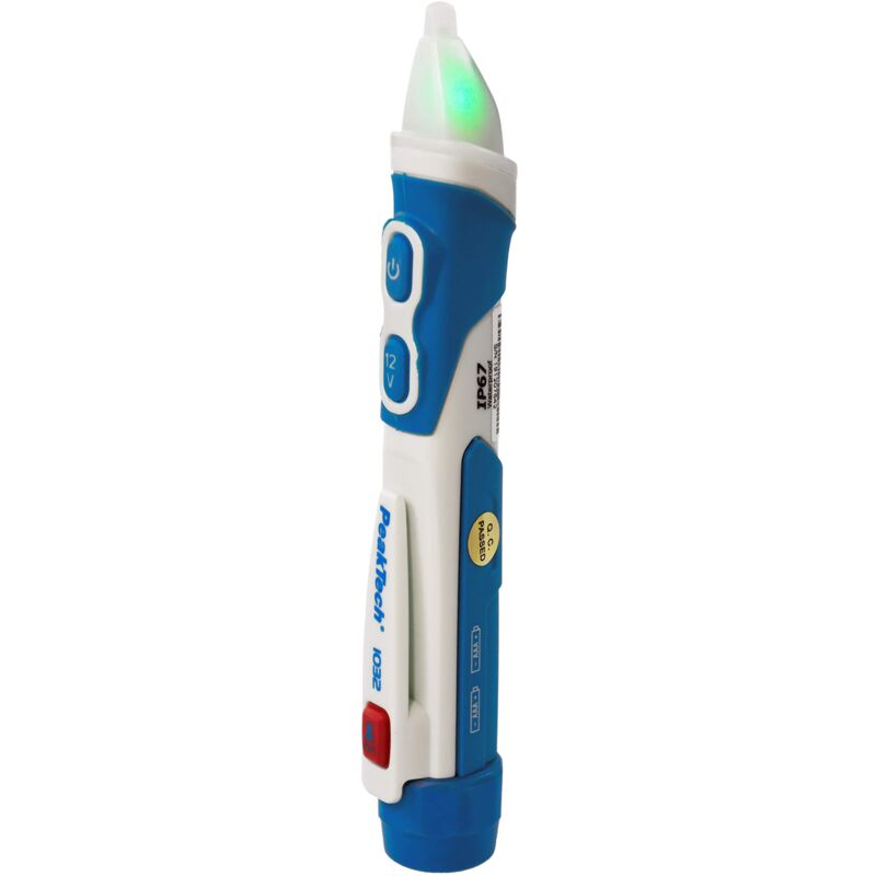 foto del prodotto peaktech 1032 ac tester di tensione senza contatto lampada di segnale led vibrazione 12 1000 v ac area operativa, tester di linea, tester di
