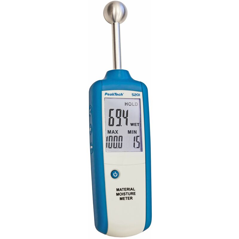 foto del prodotto peaktech 5201 misuratore di umidit , igrometro per edilizia, indicatore di umidit del legno, parete, gesso, gesso, muratura profondit di