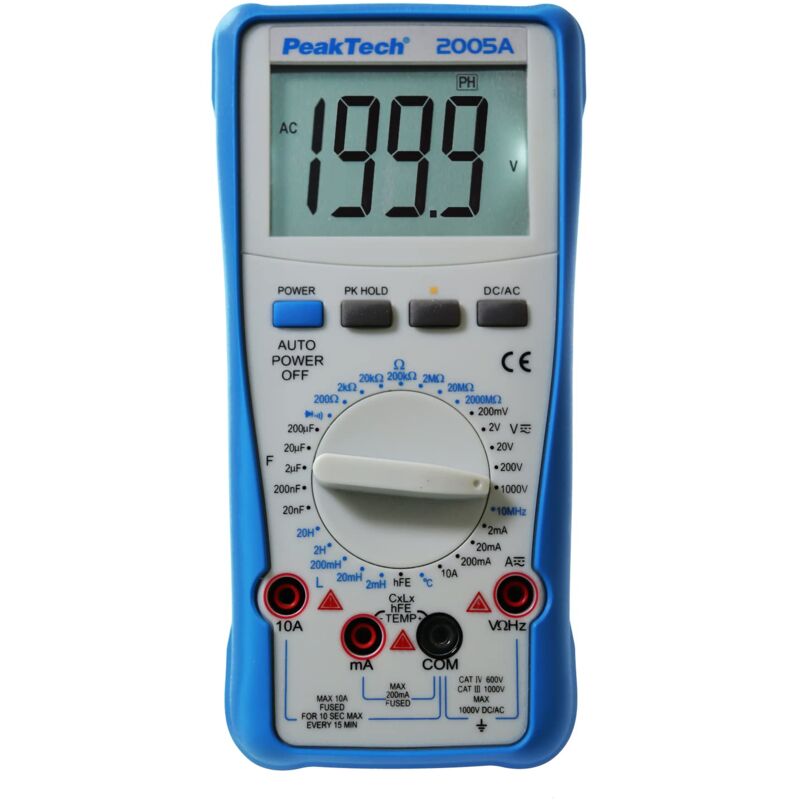 foto del prodotto peaktech multimetro digitale p 2005 a 2.000 conteggi 1000v