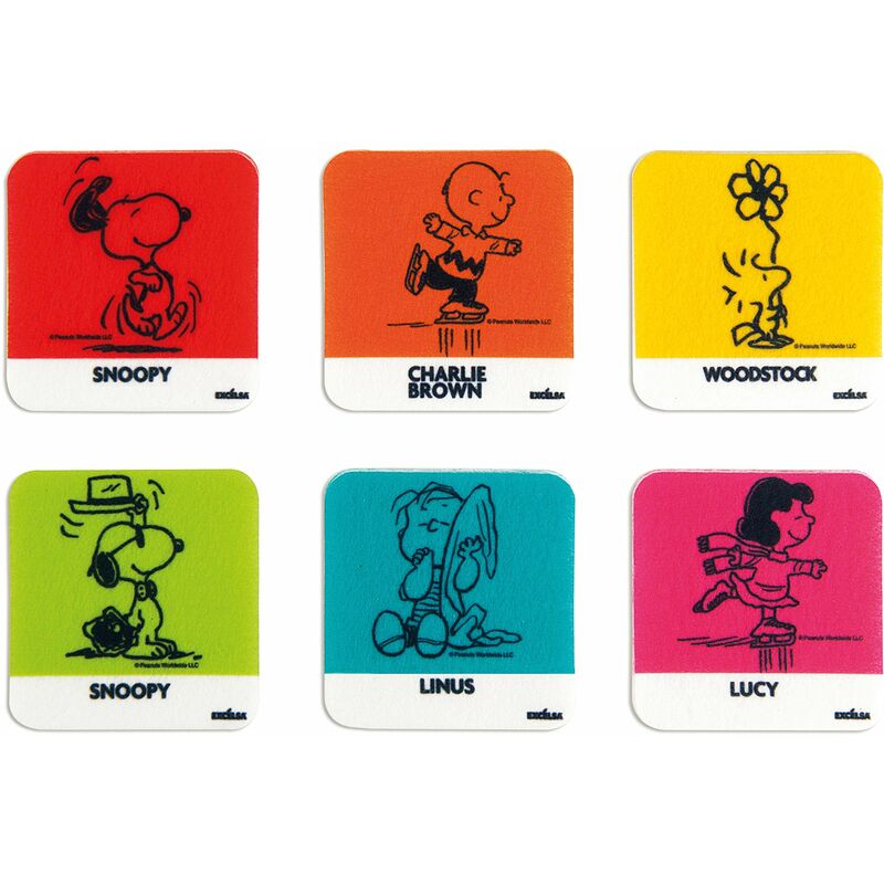 foto del prodotto peanuts set 6 sottobicchieri, poliestere, multicolore excelsa