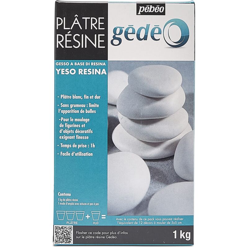 foto del prodotto pebeo gesso resinoso g d o 1 kg gesso per calchi e colatura di oggetti dettagliati gesso per calchi bianco a presa rapida 1 kg