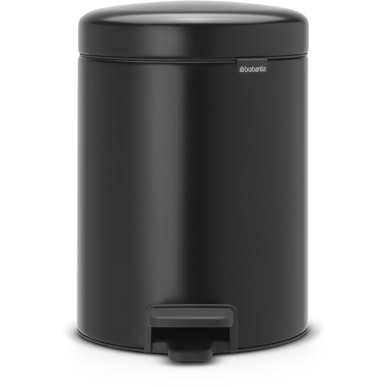 foto del prodotto pedal bin newicon pattumiera a pedale, secchio interno in plastica, nero opaco, 5 lt brabantia