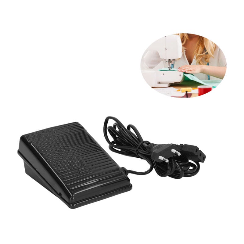 foto del prodotto pedale per macchina da cucire piatto 3 fori materiale plastico pedale facilmente sostituibile per cuciture domestiche spina ue 220v sjlerst