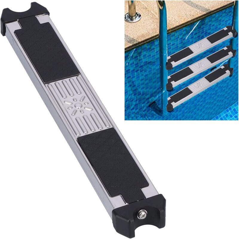 foto del prodotto pedale per scaletta da piscina in acciaio inox antiscivolo, accessorio di ricambio per pedali per scalette da piscina, pedale per scaletta da piscina